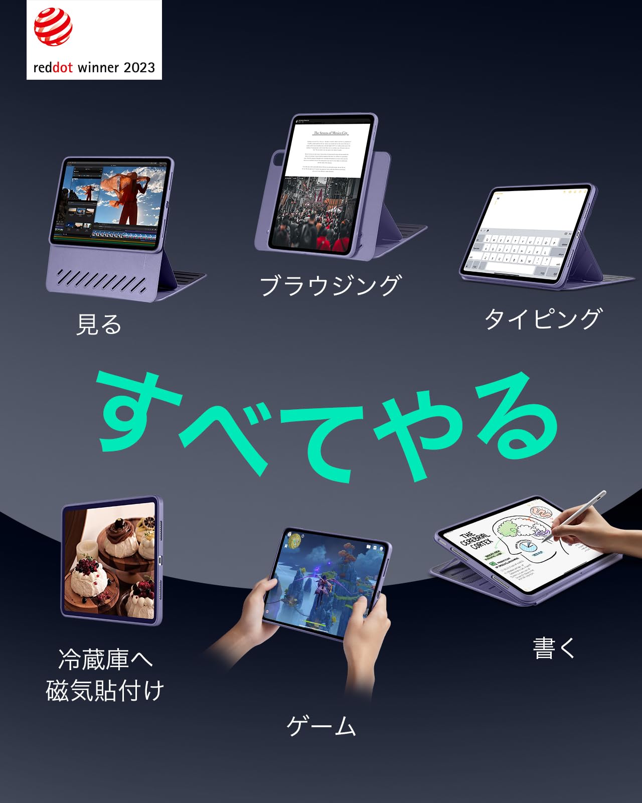 新品　ESR iPadAir11インチケース横向きスタンド 9段階の角度調節可能 Amazon.co.jp: ESR iPad Air 11インチ ケース (M3/M2、2025/2024